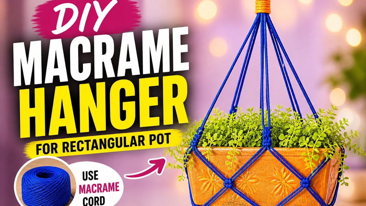 Rectangular pot Macrame Hanger|Macrame plant hanger|Macrame indoor and outdoor hang| Macrame design