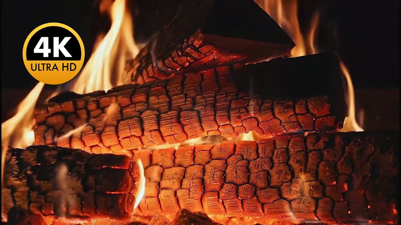 3 Hours of Real Fireplace Sounds in 4K Pure Fire Crackling for Sleep & Relaxation