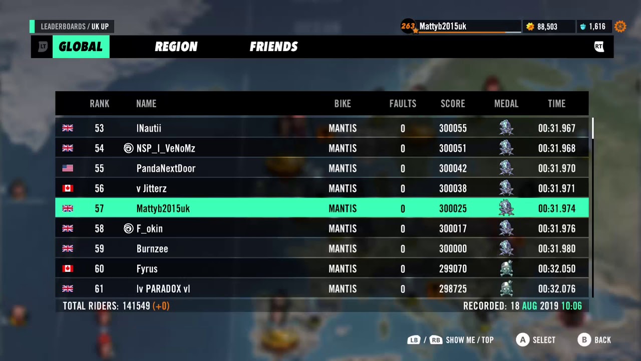 Trials Rising - UK UP - Diamond Medal