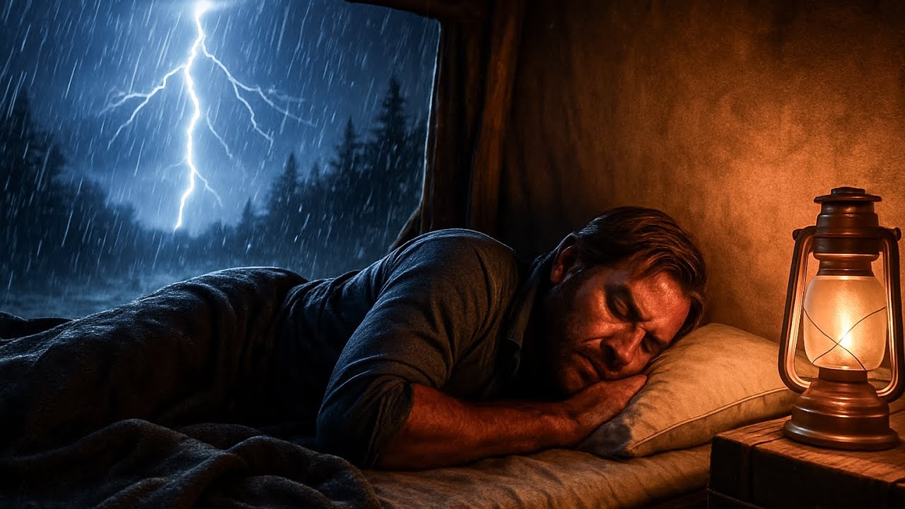 Arthur Sleeping Inside a Remote Camping Tent During a Heavy Rain | Thunderstorm ASMR - RDR2
