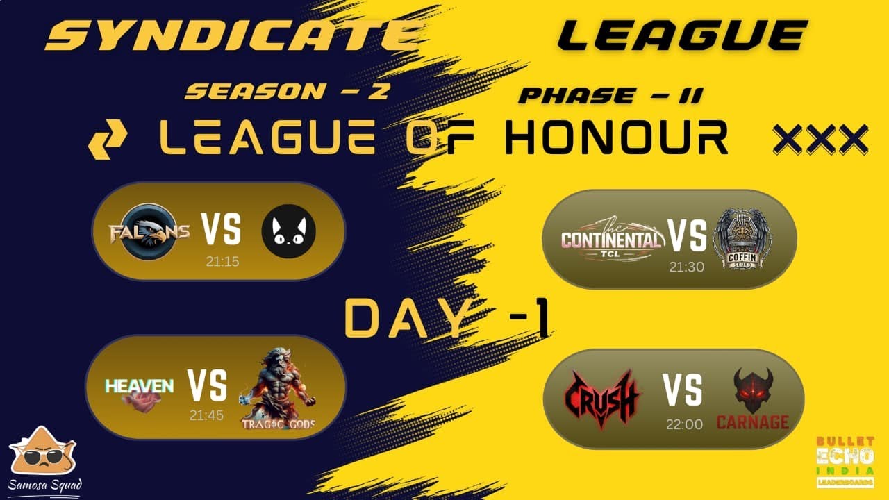 Syndicate League Season 2 | Day 3🔥 Bullet Echo India