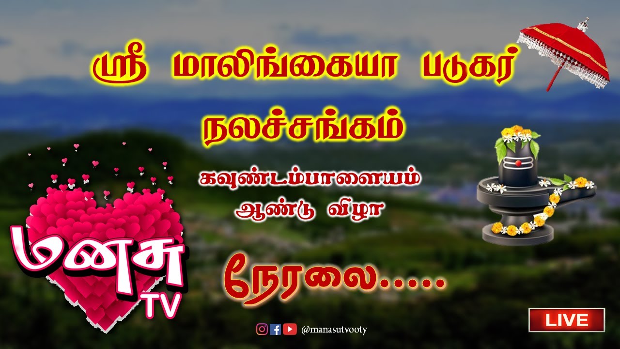 🔴LIVE | ஆண்டு விழா | ஸ்ரீ மாலிங்கையா படுகர் நலச்சங்கம் | கவுண்டம்பாளையம் | MANASU TV #manasu #live