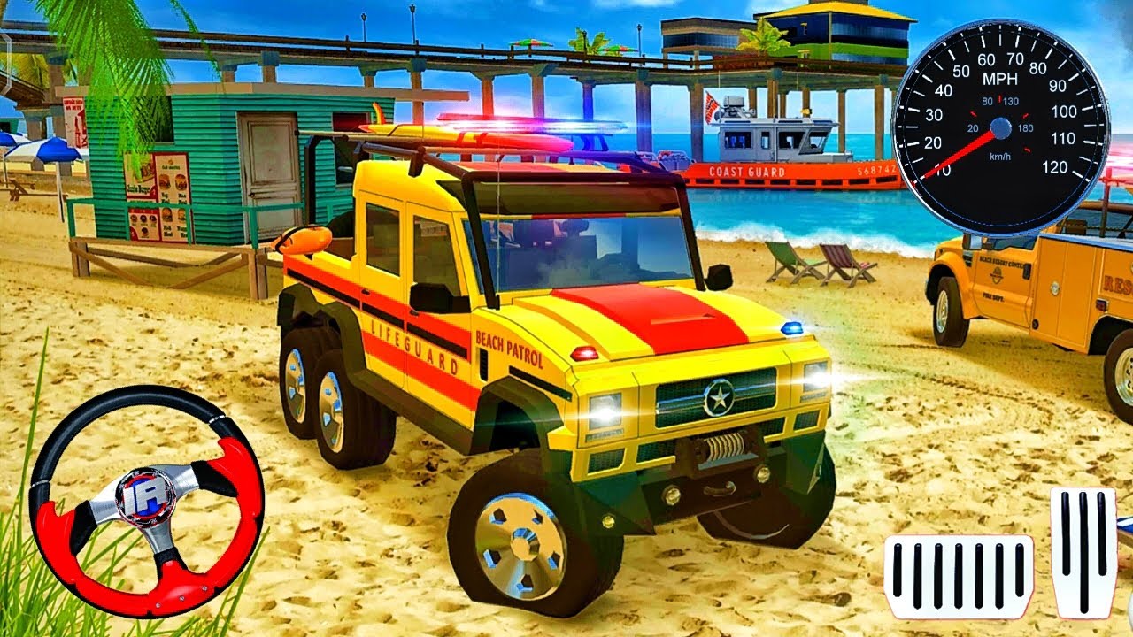 Coast Guard : Beach Rascue Team - Gameplay (Android iOS) Car Driving Game