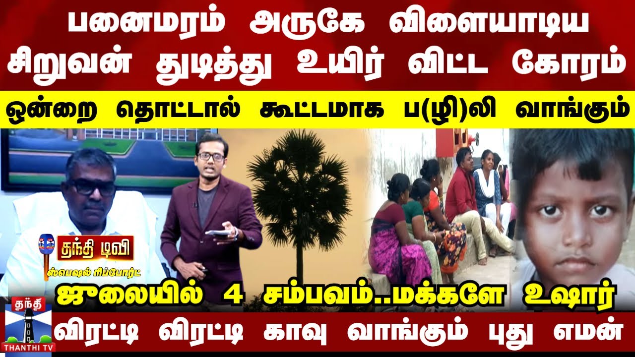Special Report பனைமரம் அருகே விளையாடிய சிறுவன் துடித்து உயிர் விட்ட கோரம்-விரட்டி காவு வாங்கும் எமன்