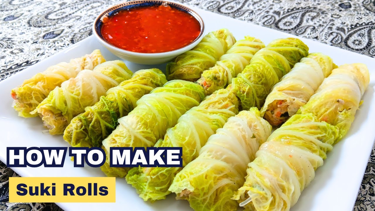 Try This Well-Known THAI SUKI ROLLS! ( Thai Spicy Cabbage roll recipe! ) Tutorial In 7 Mins!