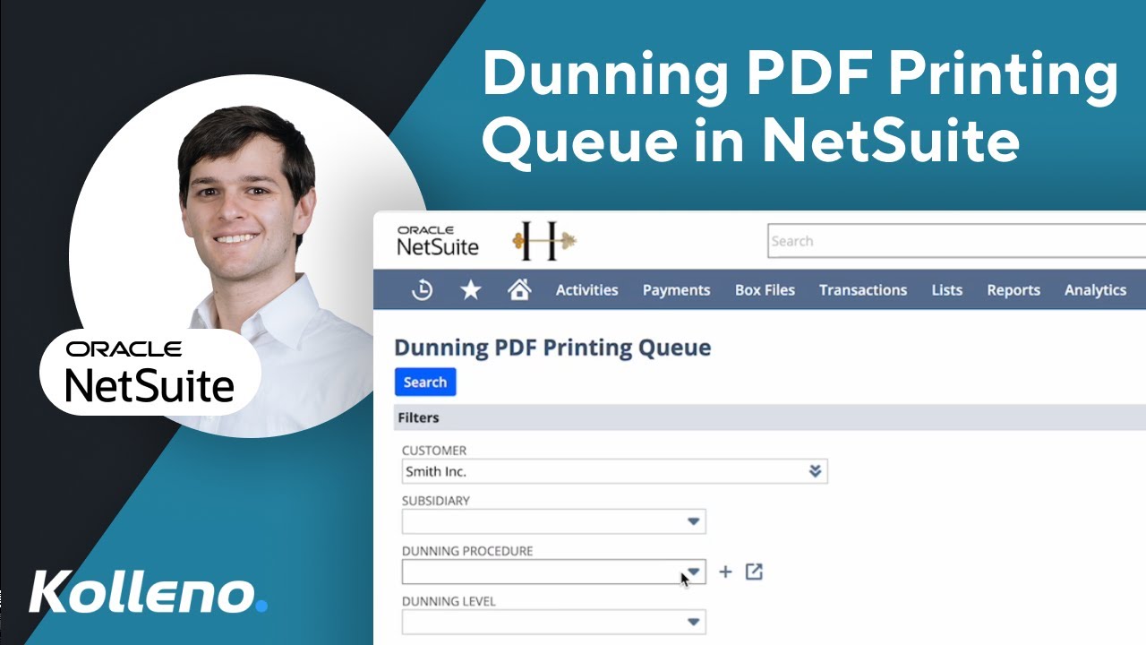 NetSuite Tutorial  |  Printing PDF Dunning Letters via the Dunning PDF Printing Queue