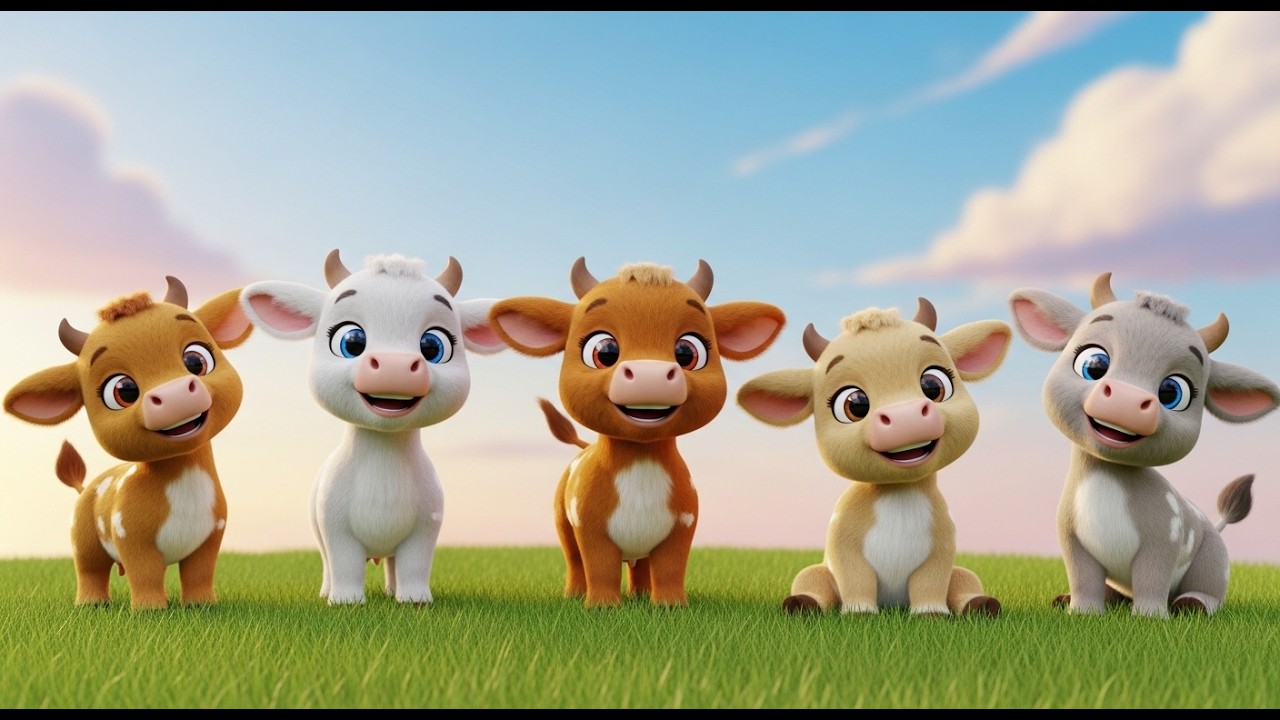 Cinco Amiguinhos Bezerros Mugindo Muuu Muuu | Canção da Fazendinha