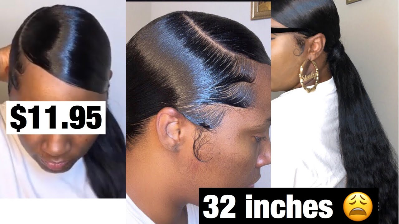 32 inch Low Slick Ponytail / baby hair edges / shake n go Organique body wave