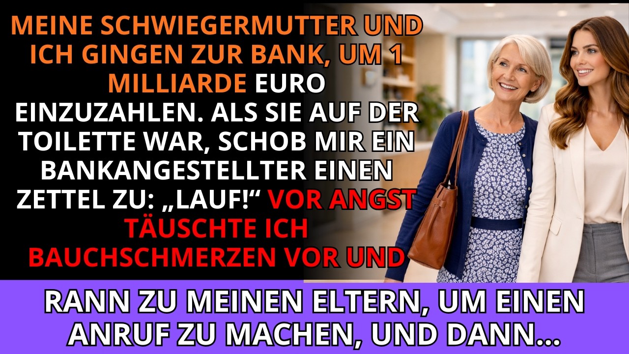 Bei der Bank mit meiner Schwiegermutter 👵 warnte mich ein Bankangestellter heimlich 🤫: „Lauf! ...