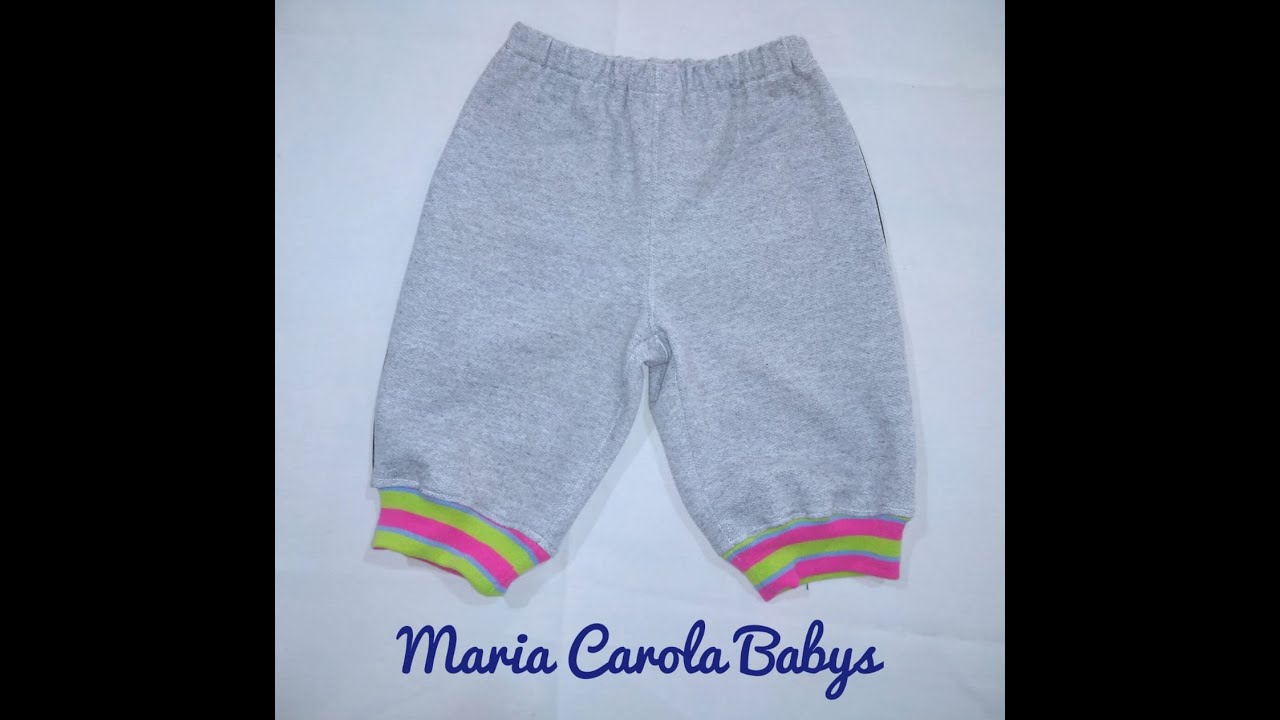 Calça de moletom bebê - veste de 6 meses a 3 anos - molde gratuito - Vídeo 2
