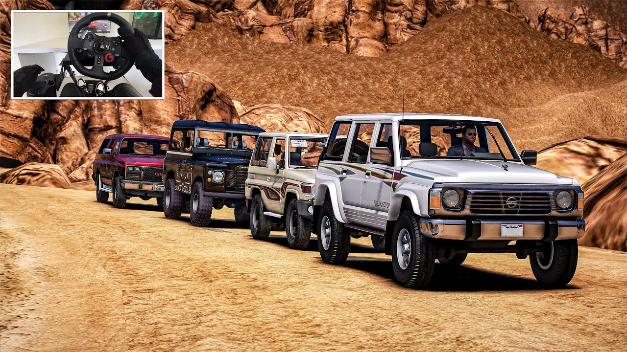 GTA 5 - NISSAN Patrol 1997 DESERT CONVOY (4X4) | Steering Wheel Gameplay [4K]