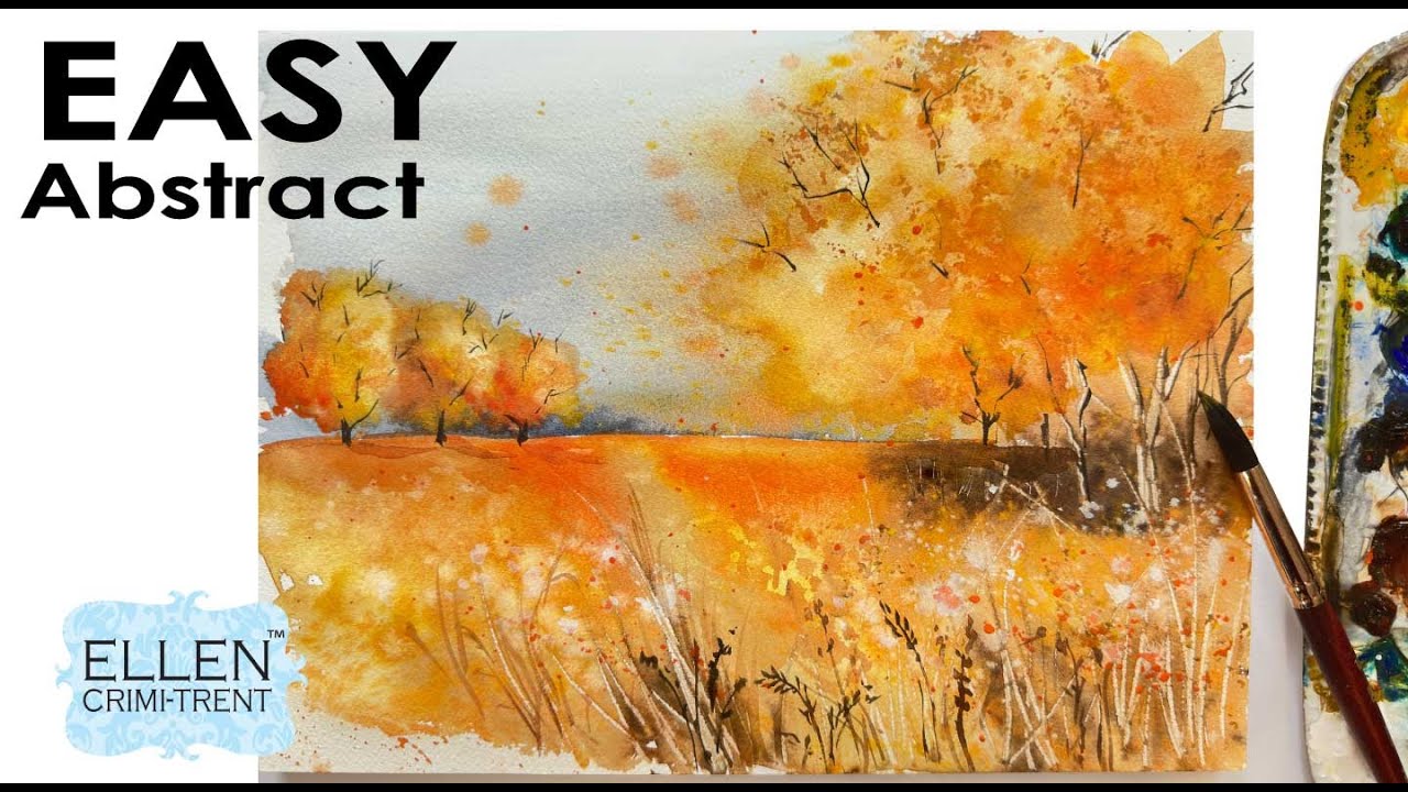 Watercolor Techniques for a Fall  Abstract landscape