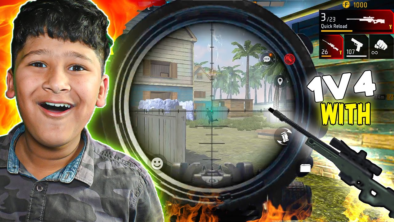 DOING 1 VS 4 WITH AWM 😎 OMG 😨