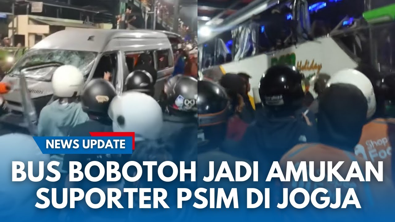 DETIK-DETIK BUS BOBOTOH DISERANG! Bus Bobotoh Dirusak Suporter PSIM Usai Laga Sengit PSIM vs Persib