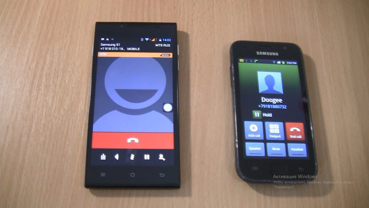 Incoming call & Outgoing call at the Same time Samsung Galaxy S1+Doogee Turbo DG2014