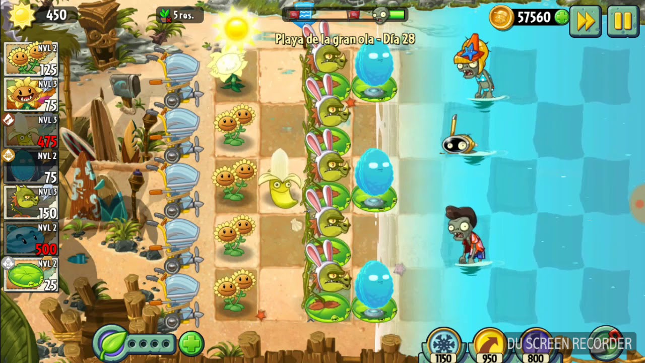 PLANTS VS ZOMBIES 2 (2018)  PLAYA DE LA GRAN OLA DÍA #28