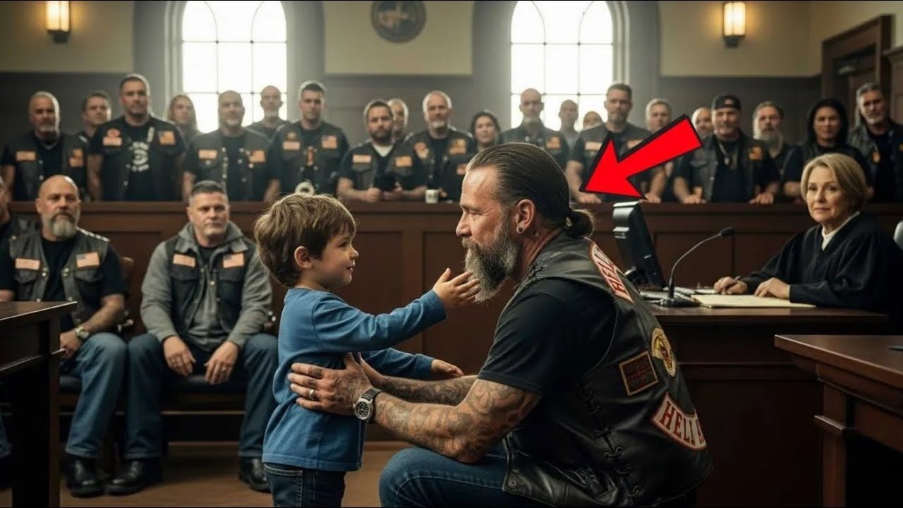 Foster Kid Asked a Hells Angel for a Hug 100 Bikers Showed Up to His Adoption Hearing..........