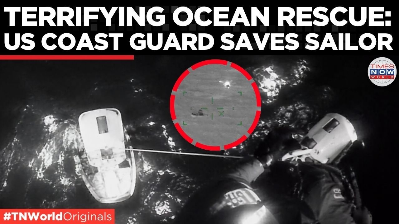 WATCH: US Coast Guard Helicopter Saves Sailor Seconds Before Boat Sinks Off Hawaii