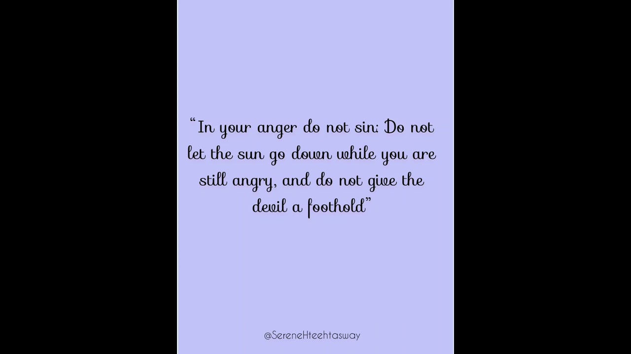 In Your Anger Do Not Sin (Ephesians 