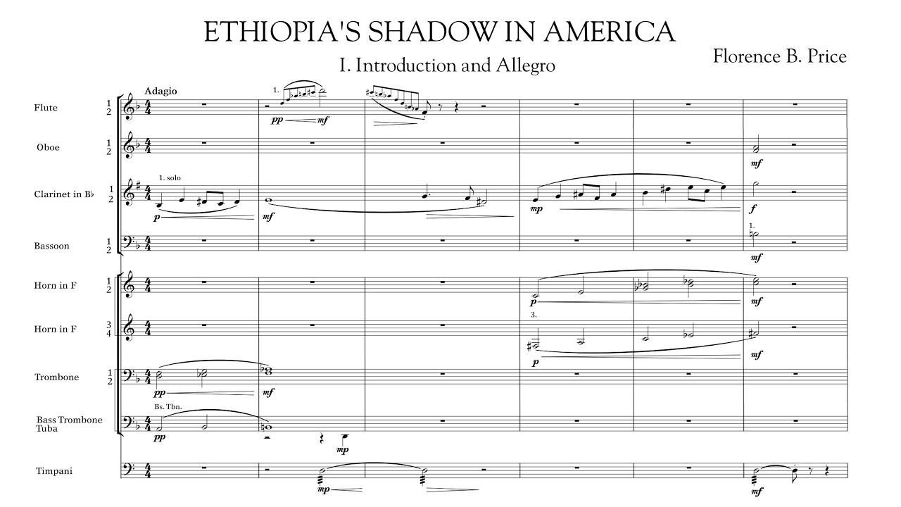 [Score] Florence Price - Ethiopia's Shadow in America (1929) for orchestra