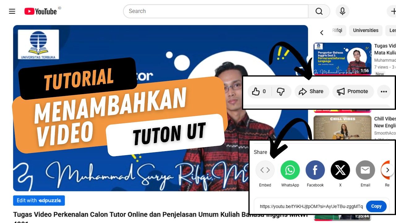Cara Memuat Video Perkenalan dan Sapaan - Calon Tutor Tuton Universitas Terbuka