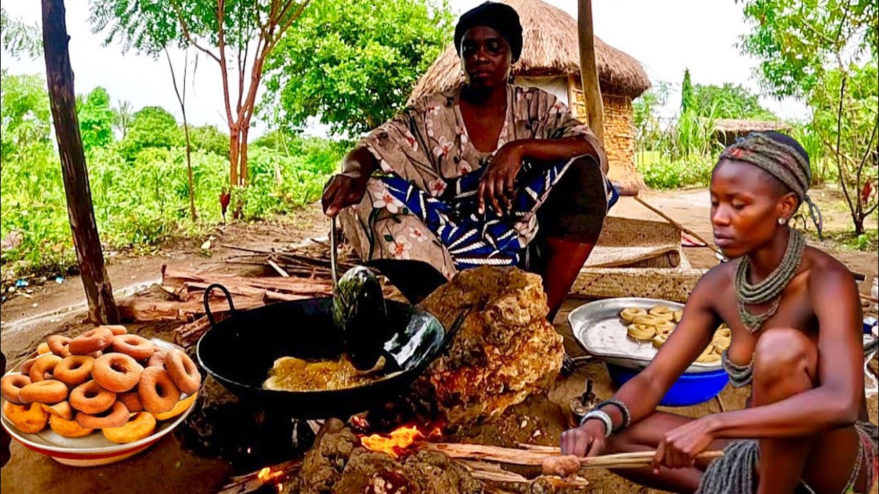 A Peaceful Rainy🌦️Day in Our African Village||Cooking The Easiest Breakfast Doughnuts & Lemon Tea