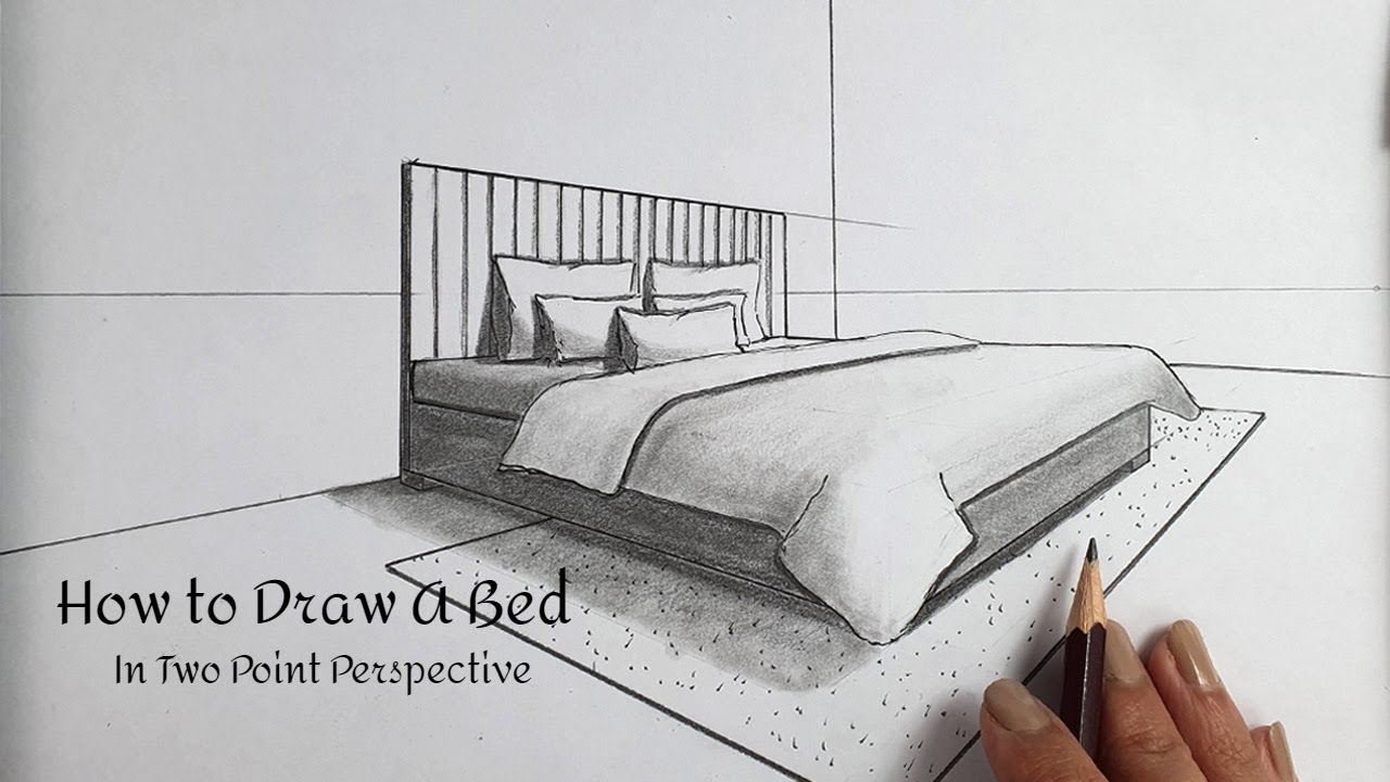 How to Draw A Bed In Two Point Perspective