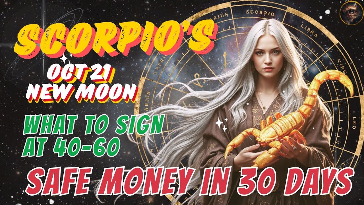 ♏Oct 21 New Moon in Scorpio - What to Sign at 40–60 for Safe Money in 30 Days