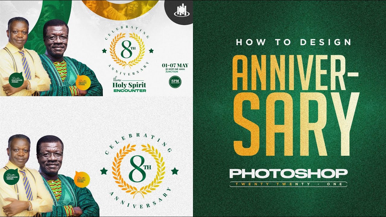 How to DESIGN ANNIVERSARY BANNER//  Photoshop Tutorials