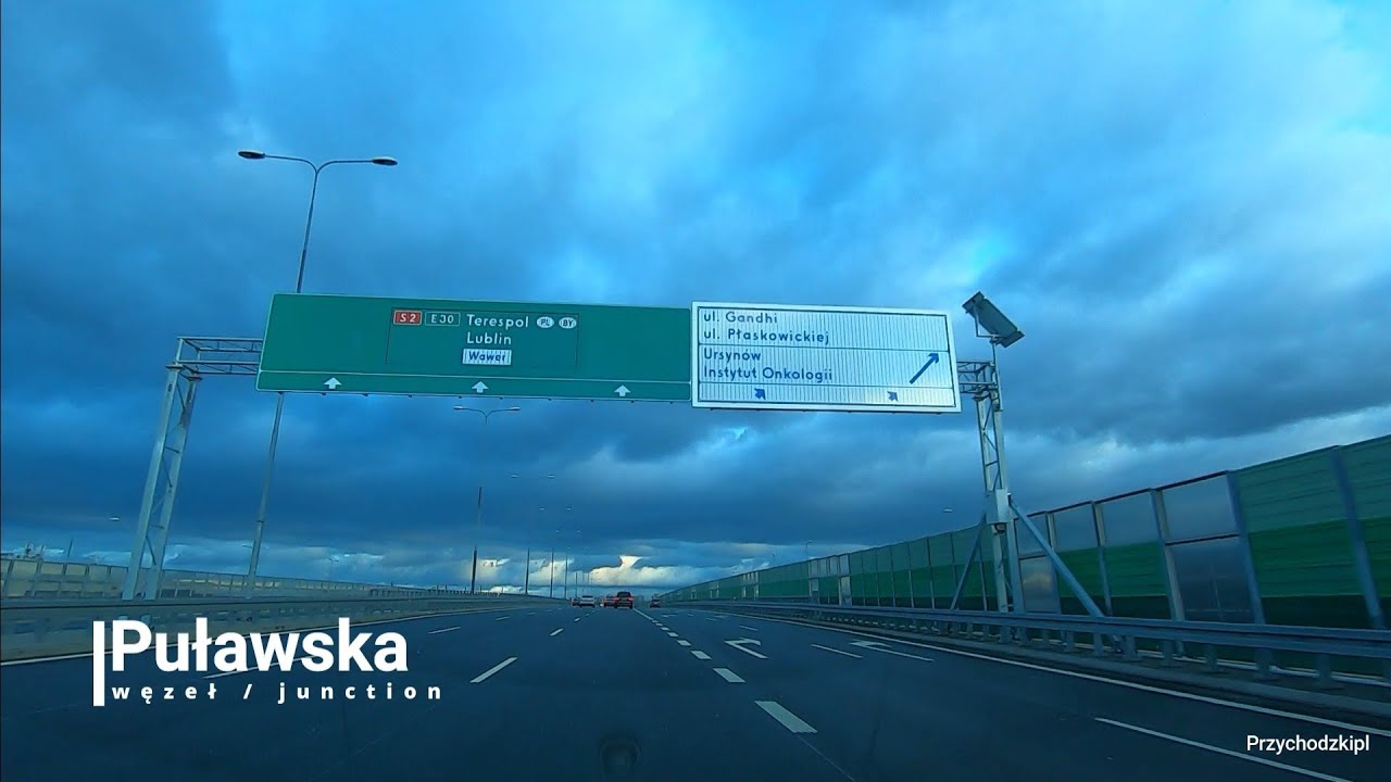 Południowa Obwodnica Warszawy cały przejazd droga ekspresowa S2 / Southern Bypass of Warsaw