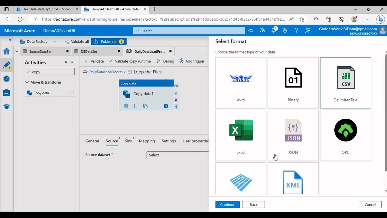 How to Process Data using for each Activity in Azure Data Factory in Telugu