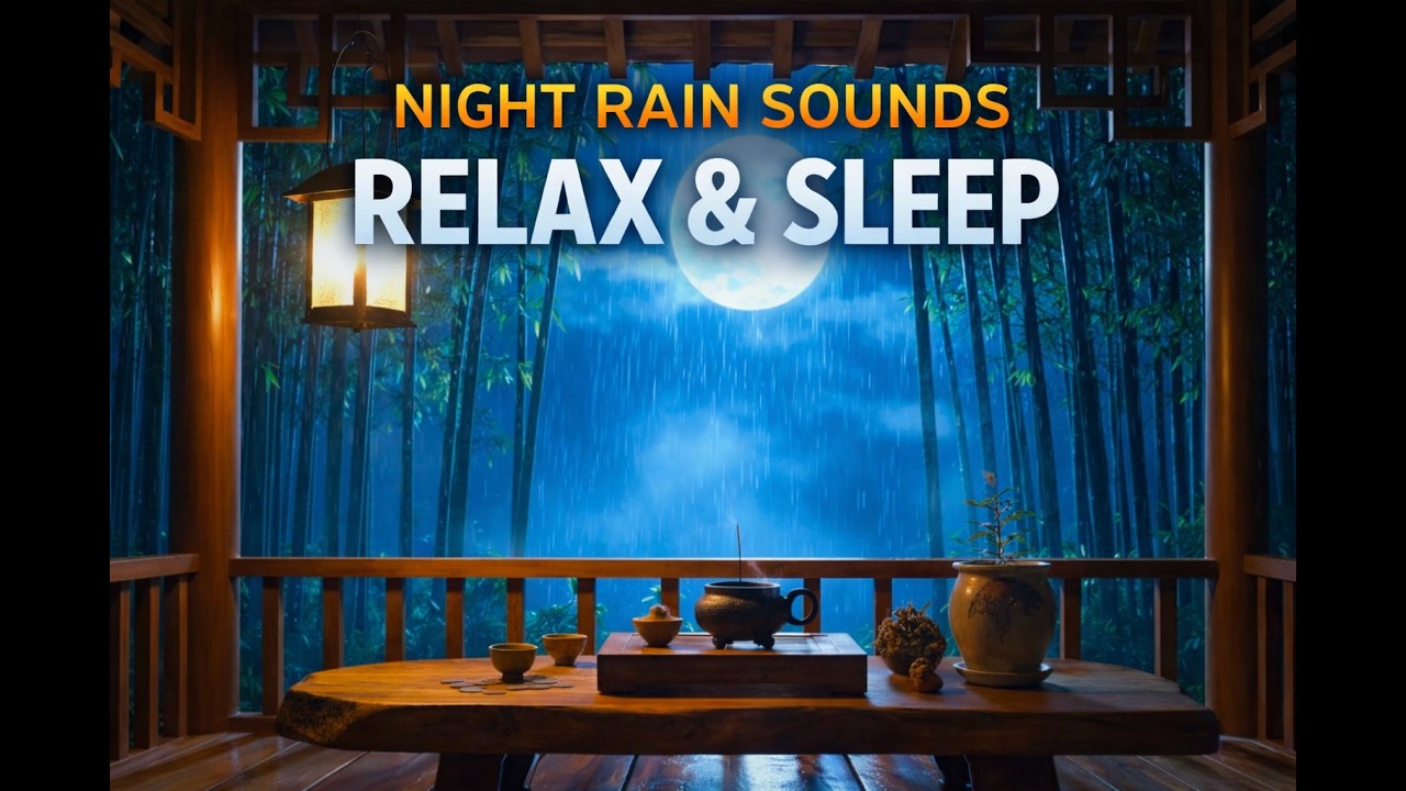 Night Rain Sounds 🌙 Relax & Sleep in a Peaceful Bamboo Forest