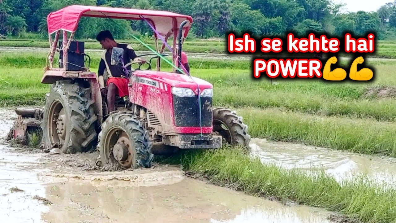 New Massey Ferguson 245 DI 4wd tractor working in muddy Field with Rotavator || Tractor Help