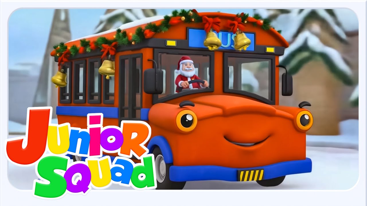 Junior Squad Roues Dans le Bus Chansons de Noël | Vidéos de Dessins Animés