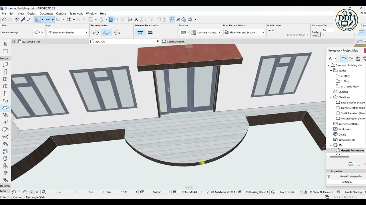 How to make a Curved entrance steps in Archicad