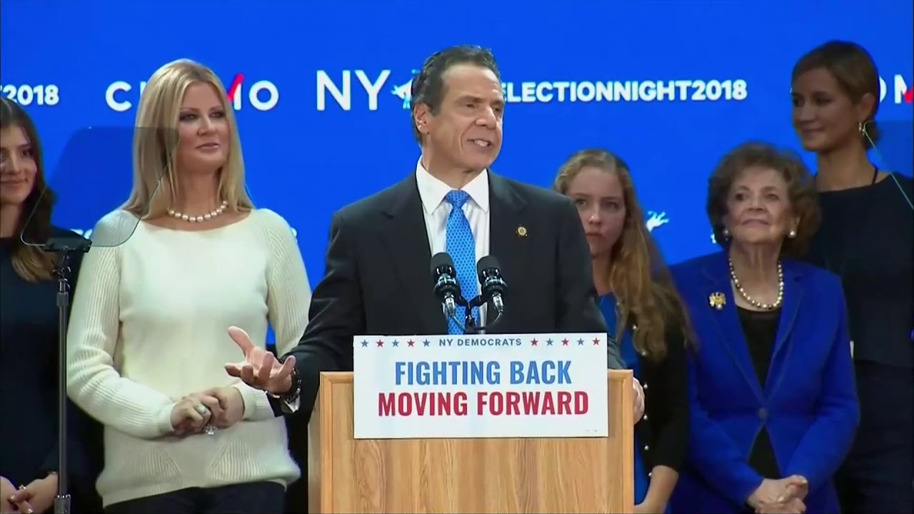 Re-elected New York Gov. Andrew Cuomo applauds his ‘progressive state’
