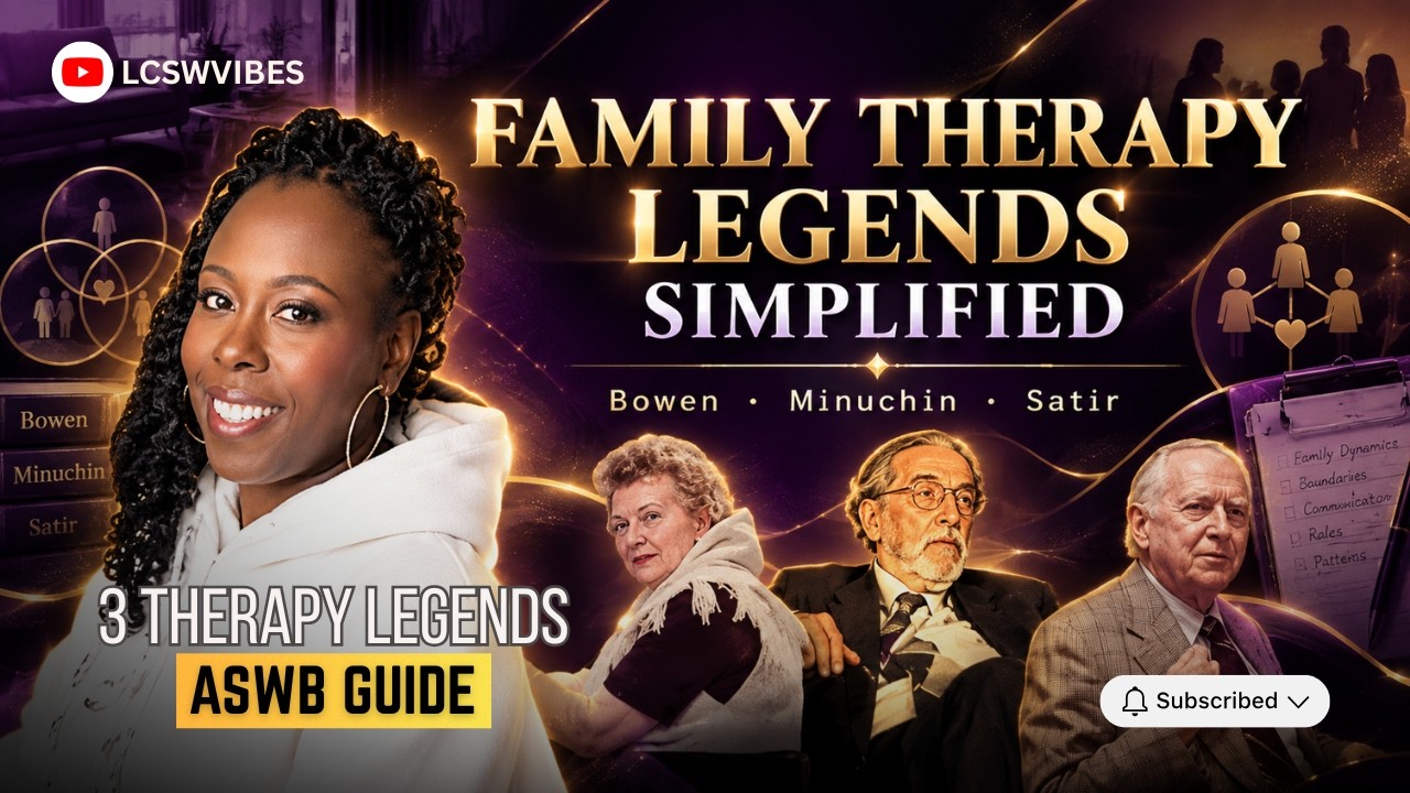 Bowen, Minuchin & Satir: Family Therapy Legends Simplified for the ASWB Exam || LCSWVIBES