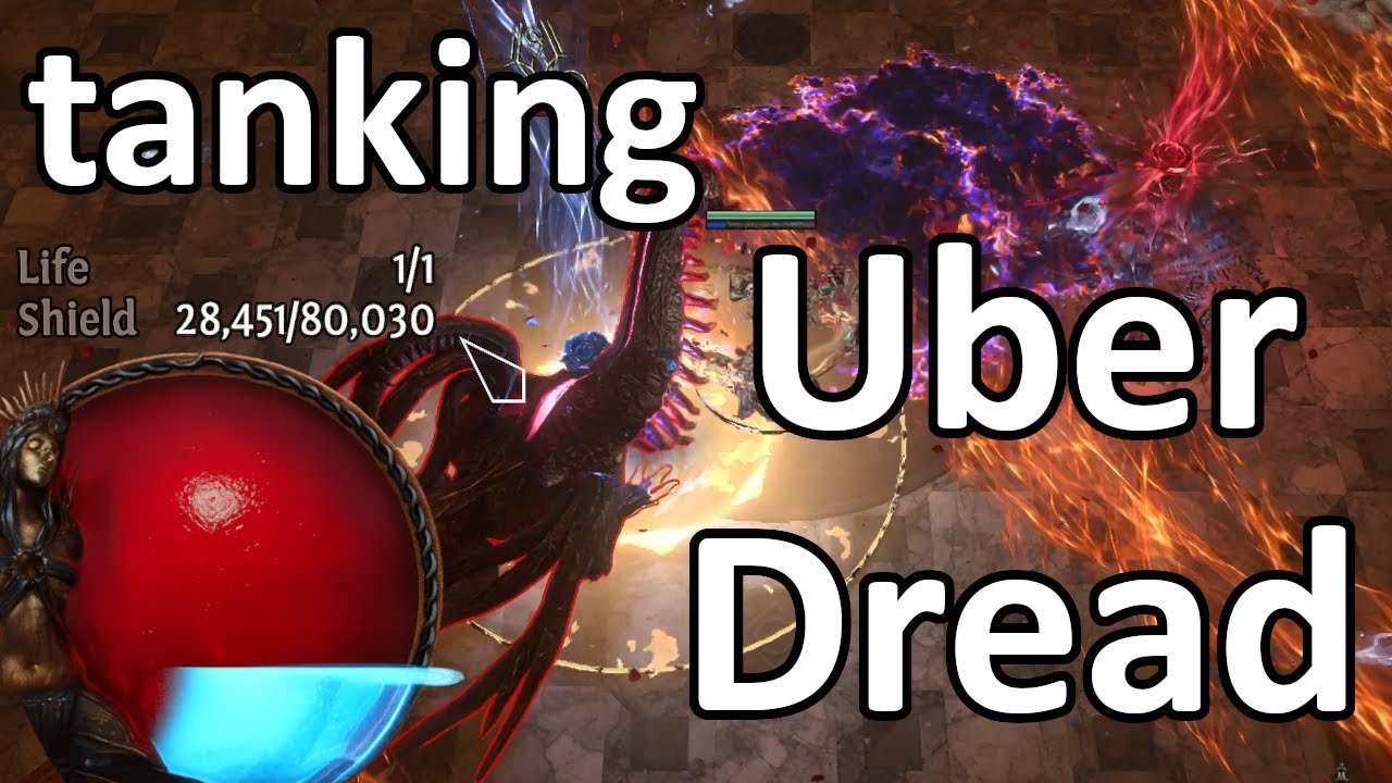 Uber Incarnation of Dread tanking showcase - Path of Exile - How much damage you take?