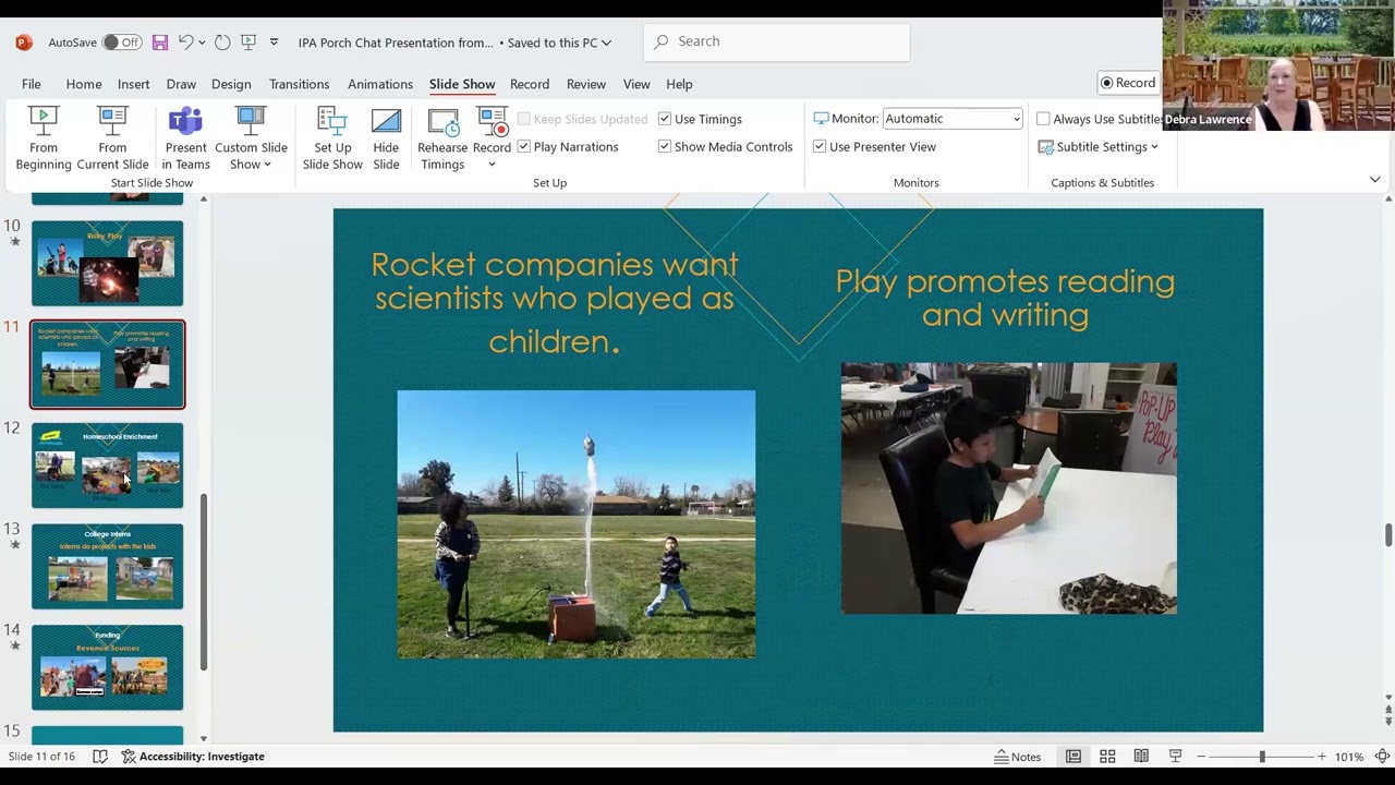 Porch Play Chat with Steve Caudle  The educational benefits of play, particularly problem-solving
