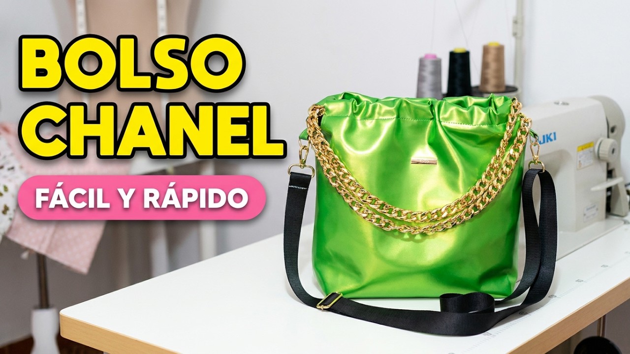 Cartera con Cadenas ESTILO CHANEL 👜 con un retangulo en una hora ☺️