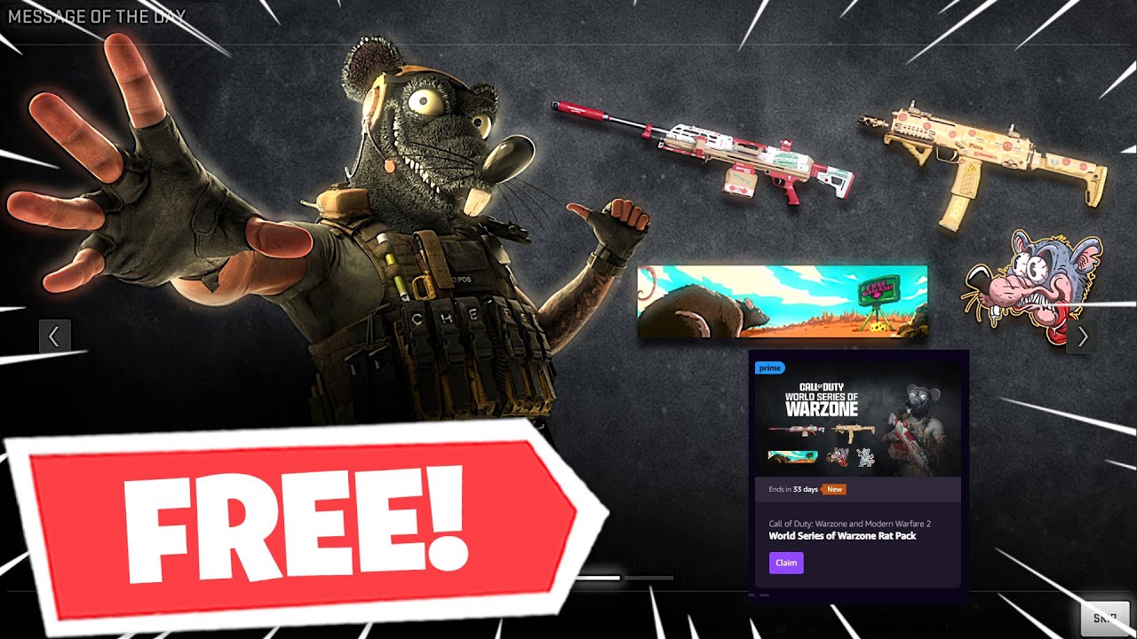 Warzone 2 & MW2 - FREE Rat Pack Bundle! How To Get PRIME GAMING Warzone Content FOR FREE!