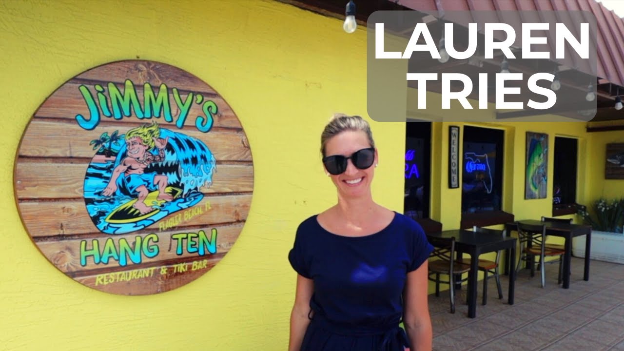 Lauren Tries Jimmy's Hang Ten in Flagler Beach, Florida!