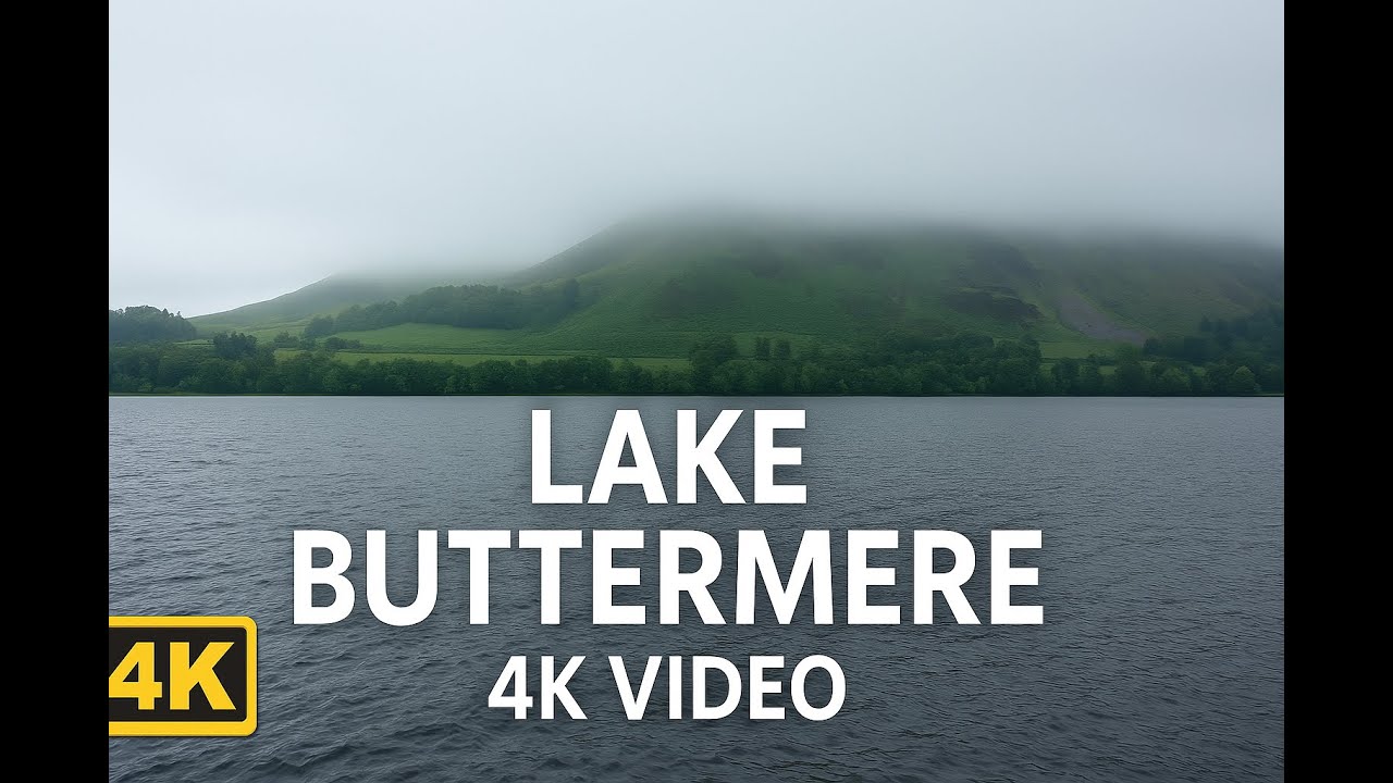 Lake Buttermere 4K Video | 1 Hour Relaxing Lake Water Sounds | Lake District England