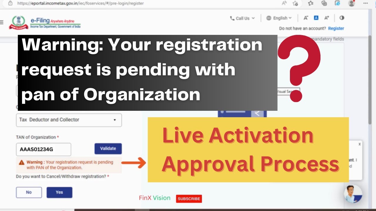 How to approve tan registration request on efilingportal Tan activation process #live