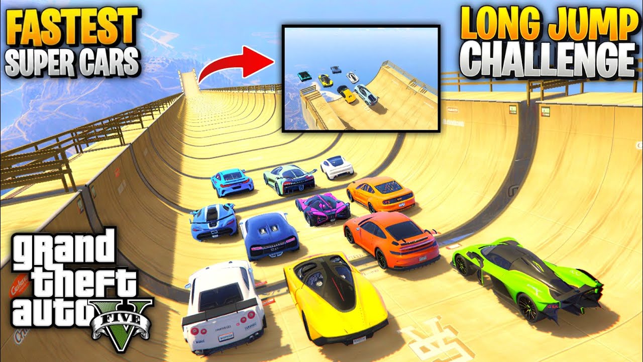 FASTEST CAR VS IMPOSSIBLE MEGA JUMP CHALLENGE | GTA 5 | HINDI | ZENITRA GAMING 