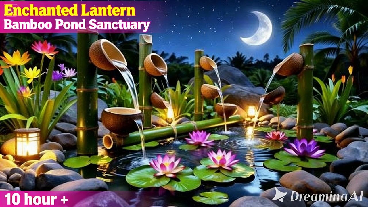 Calm Your Mind 🌿 10+ Hours Moonlight Bamboo Garden Sounds