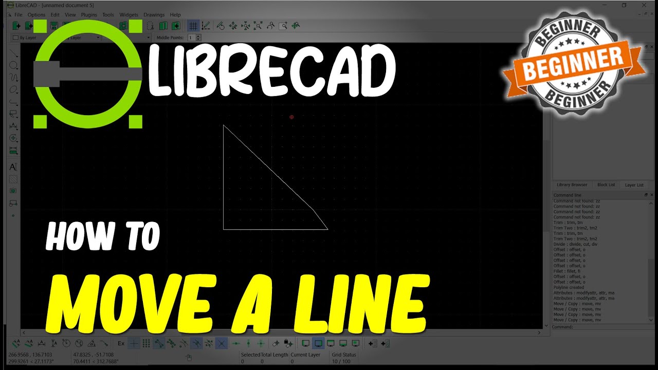 LibreCAD How To Move A Line