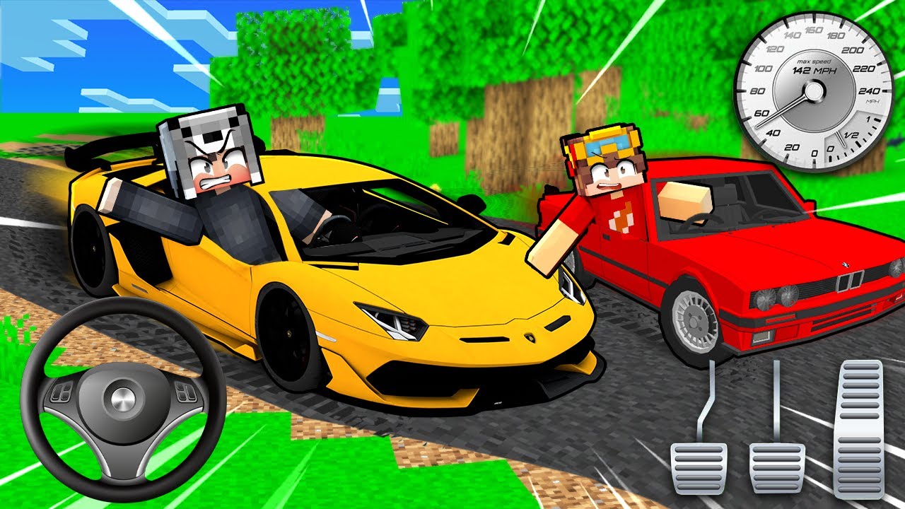 ARKADAŞIMLA ARABAYLA DRİFT YARIŞI YAPTIK 😎 - Minecraft