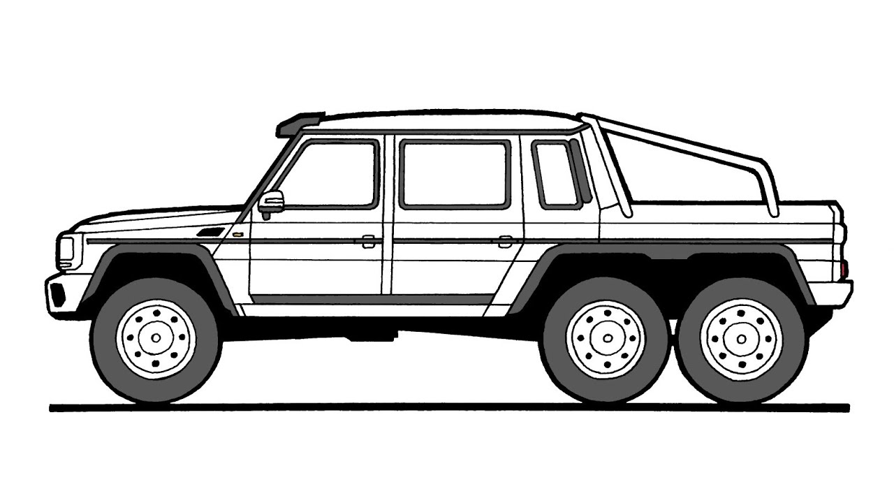 How To Draw A 6x6 Pick-up Truck