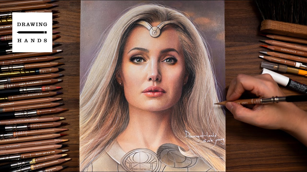 Drawing Eternals - Thena(Angelina Jolie) [Drawing Hands]